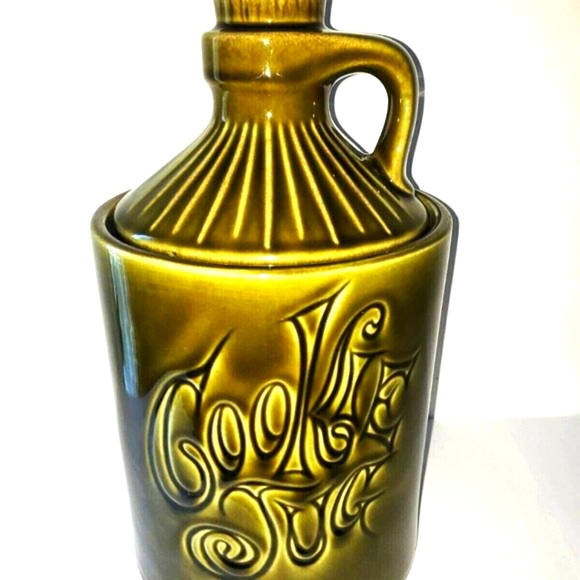 McCoy Cookie Jug Cookie Jar 1970 Drip Glaze Avocado Green - Picture 1 of 12